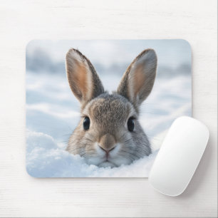 Bunny In a Deep Snowdrift Mouse Mat