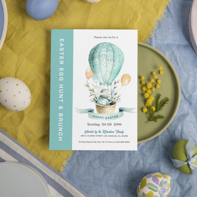 Bunny In A Hot Balloon-Egg Hunt & Brunch Invite (Creator Uploaded)
