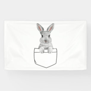 Bunny in a Pocket Funny Easter Bunny Banner
