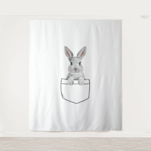 Bunny in a Pocket Funny Easter Bunny Tapestry