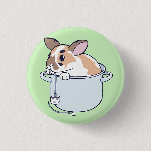 Bunny in a Stew!  3 Cm Round Badge (Front)