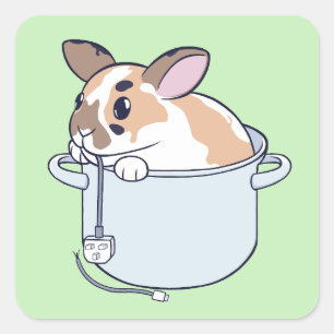 Bunny in a Stew! Square Sticker