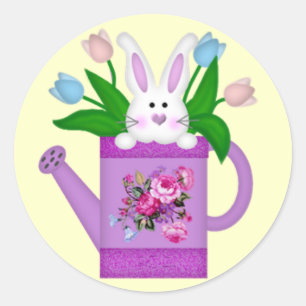 Bunny in a Watering Can Stickers