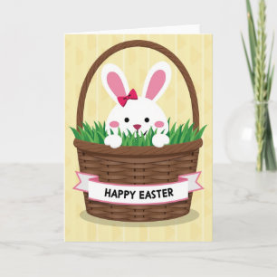 Bunny In Basket Greeting Card