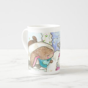 Bunny in bed with bugs mug
