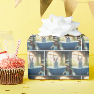 Bunny In Bubble Bath Wrapping Paper