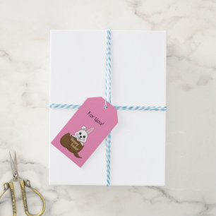 Bunny in Chocolate Egg Happy Easter   Personalise Gift Tags