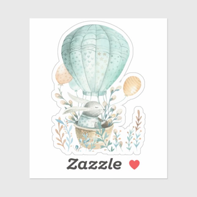 Bunny in Hot Air Balloon Easter (Sheet)