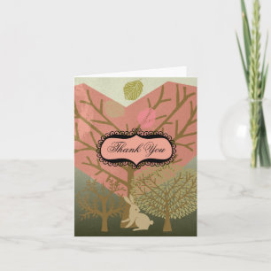 Bunny in Magic Forest Thank You Note Cards