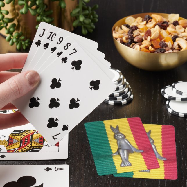 Bunny in Rasta Colours: A Touch of Groovy Art Prin Playing Cards (In Situ)