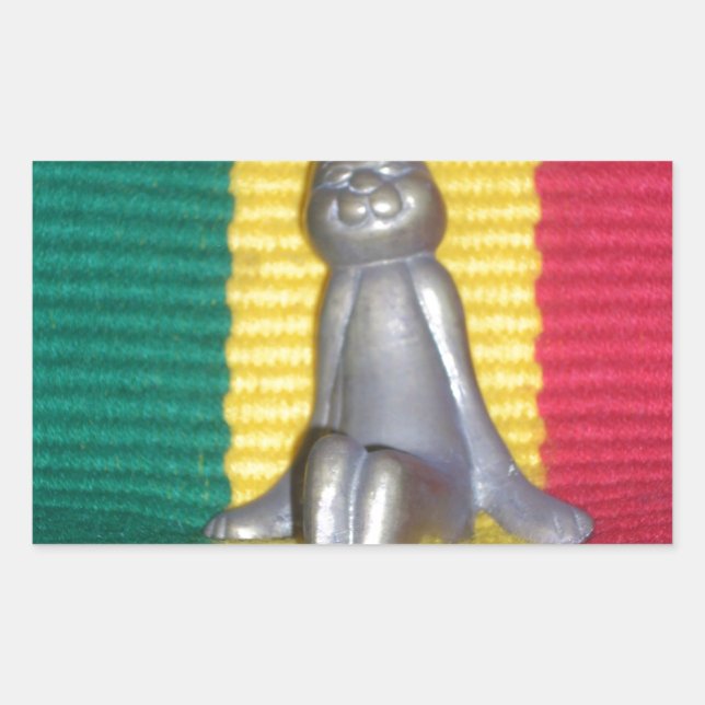 Bunny in Rasta Colours: A Touch of Groovy Art Prin Rectangular Sticker (Front)