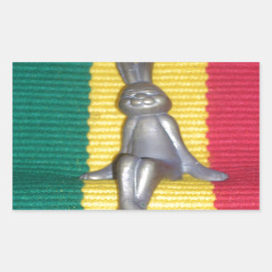 Bunny in Rasta Colours: A Touch of Groovy Art Prin Rectangular Sticker