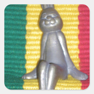 Bunny in Rasta Colours: A Touch of Groovy Art Prin Square Sticker