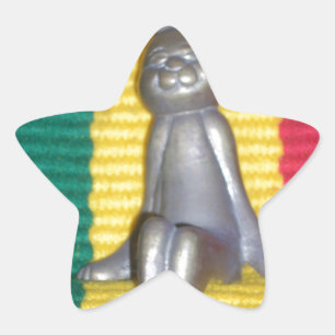 Bunny in Rasta Colours: A Touch of Groovy Art Prin Star Sticker