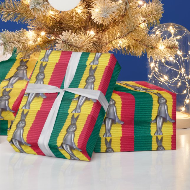 Bunny in Rasta Colours: A Touch of Groovy Art Prin Wrapping Paper (Holidays)