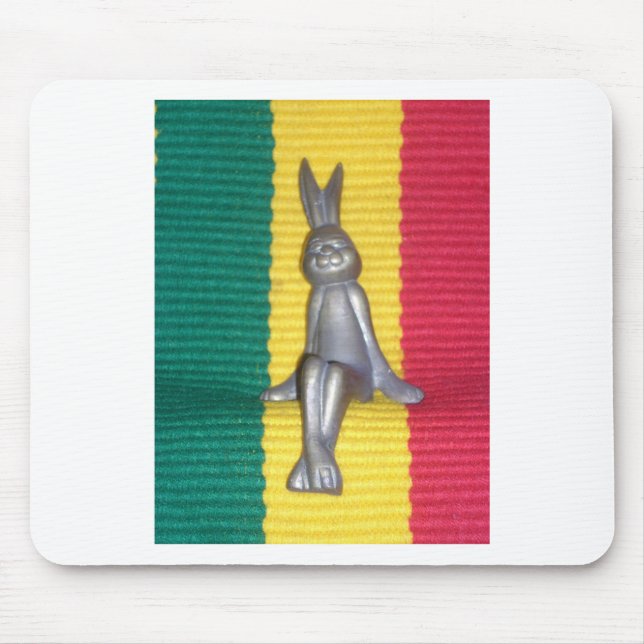 Bunny in Rasta Colours: A Touch of Groovy Mouse Mat (Front)