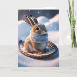 Bunny in the Snow Holiday Card