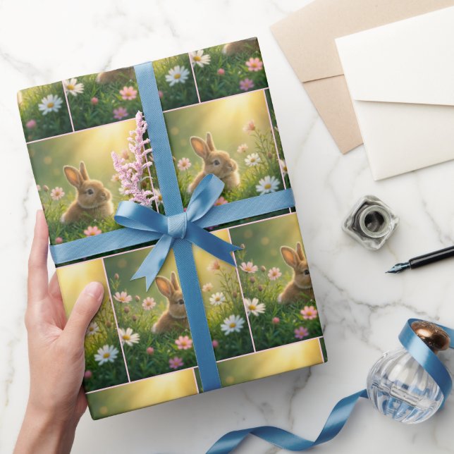 Bunny In Wildflower Meadow Wrapping Paper (Gifting)