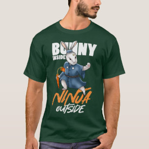 Bunny Inside Ninja Outside Nunchucks Japan Katana T-Shirt