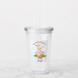 Bunny Is Turning One Cute Baby Rabbit 1st Birthday Acrylic Tumbler