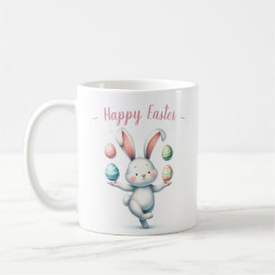 Bunny Juggling Colorful Easter Eggs Coffee Mug