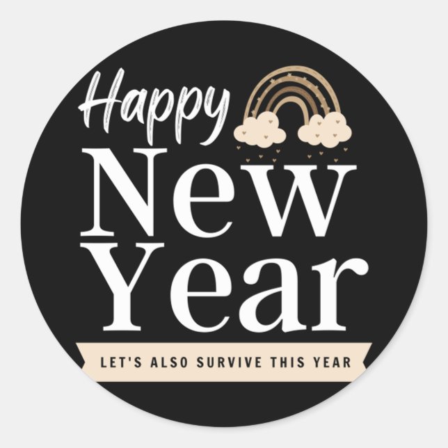 Bunny jumping 211 classic round sticker (Front)