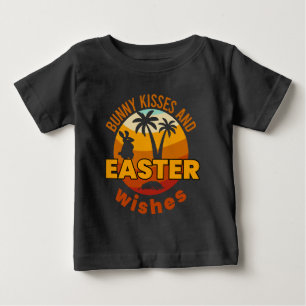 Bunny kisses and Easter wishes, Happy Easter Day Baby T-Shirt