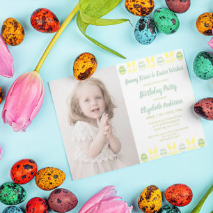 Bunny Kisses & Easter Wishes Birthday Invitation