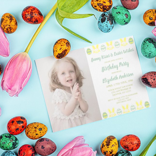 Bunny Kisses & Easter Wishes Birthday Invitation (Creator Uploaded)