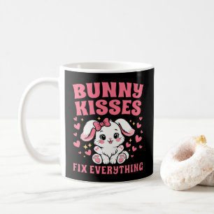 Bunny Kisses Fix Everything - Cute Bunny Design Coffee Mug