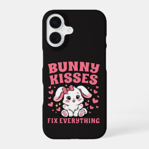 Bunny Kisses Fix Everything - Cute Bunny Design iPhone 16 Case