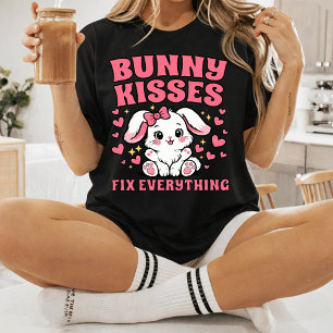 Bunny Kisses Fix Everything - Cute Bunny Design T-Shirt