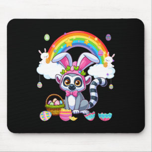 Bunny Lemur Easter Hunting Eggs Basket Colourful R Mouse Mat