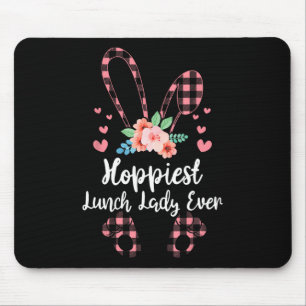 Bunny Leopard Hoppiest Lunch Lady Ever Easter Day Mouse Mat