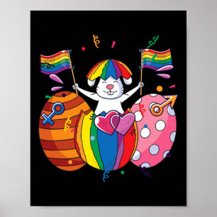 Bunny Lgbt Q Pride Easter Cute Rabbit Ally Gay Rai Poster