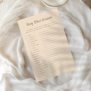 Bunny Light Beige Gender Reveal Baby Word Scramble