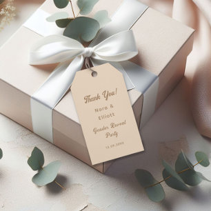 Bunny Light Beige Gender Reveal Thank You Gift Tags