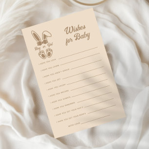 Bunny Light Beige Gender Reveal Wishes For Baby