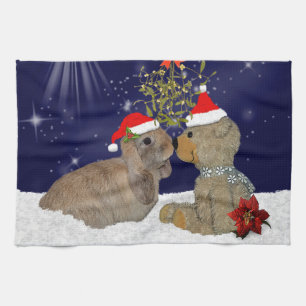 Bunny Love at Christmas Kitchen Towel