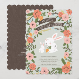 Bunny Love Baby Shower Invite
