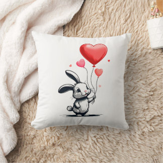 Bunny Love Balloons Cushion