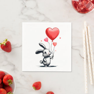 Bunny Love Balloons Napkin