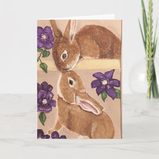 Bunny Love Blank Card (Front)