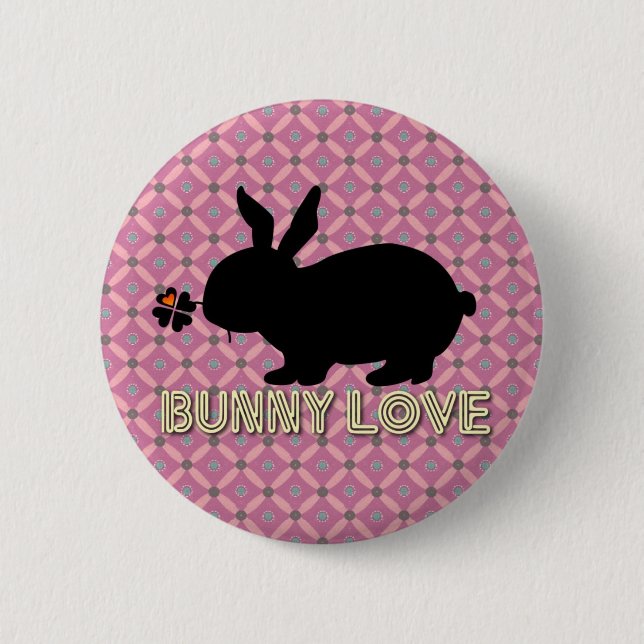 Bunny Love Botton 6 Cm Round Badge (Front)