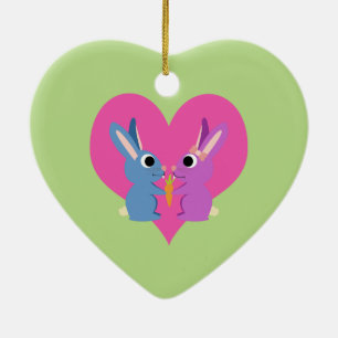 Bunny Love Ceramic Tree Decoration