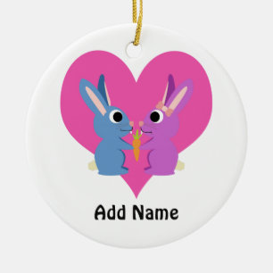 Bunny Love Ceramic Tree Decoration