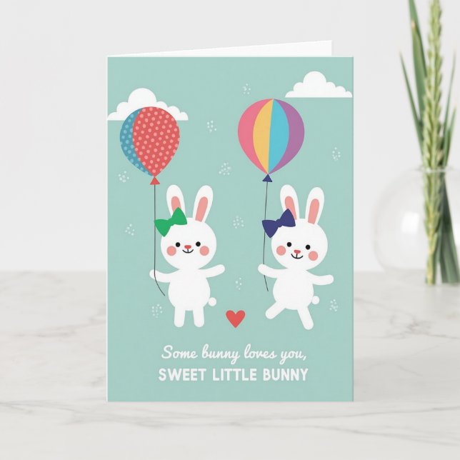 Bunny Love Sweetheart Card (Front)