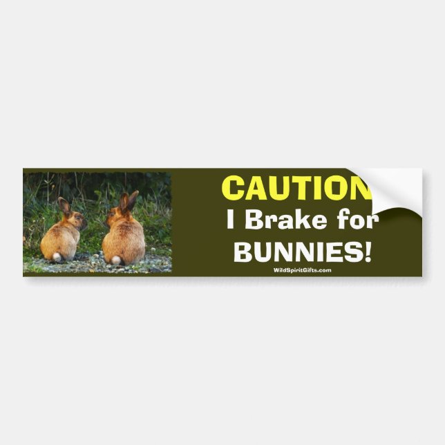BUNNY LOVE Wild Rabbit Collection Bumper Sticker (Front)
