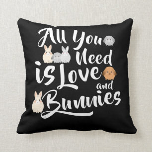 bunny Lover , All You Need Is Love & Bunnies Cushion