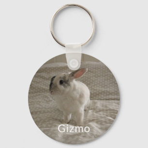 Bunny Lover's Personalised Photo and Name Keepsake Key Ring
